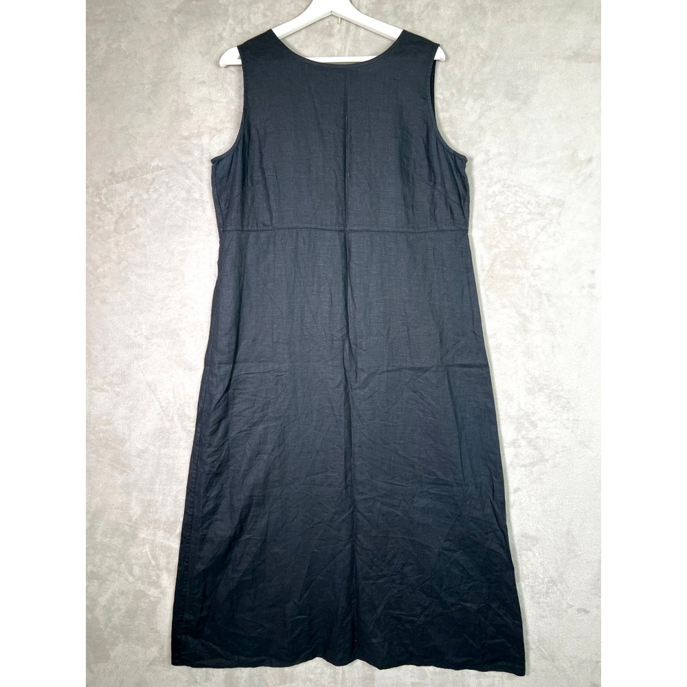 Vintage Valerie Stevens Pure Linen Sleeveless Sz 12 Dress Coastal Quiet Luxury